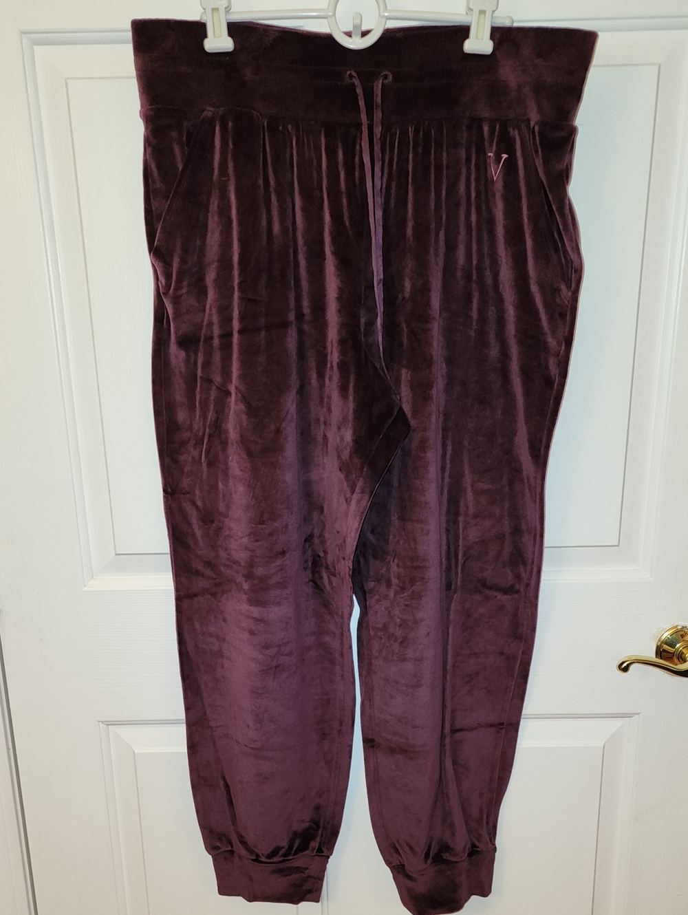 Victoria's Secret Deep Plum Velvet Joggers